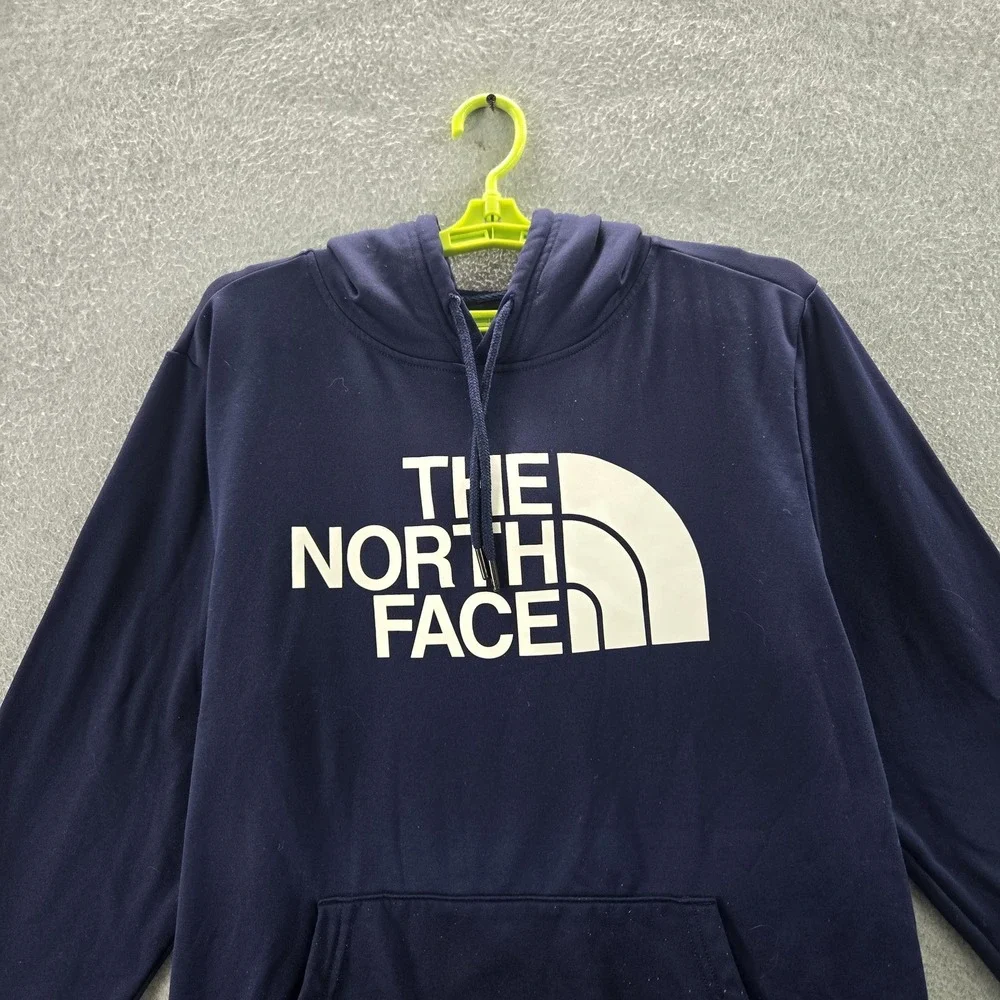 The‎ North Face Men Hoodie L Blue Fleece Pullover Gorpcore Logo Long Sleeve